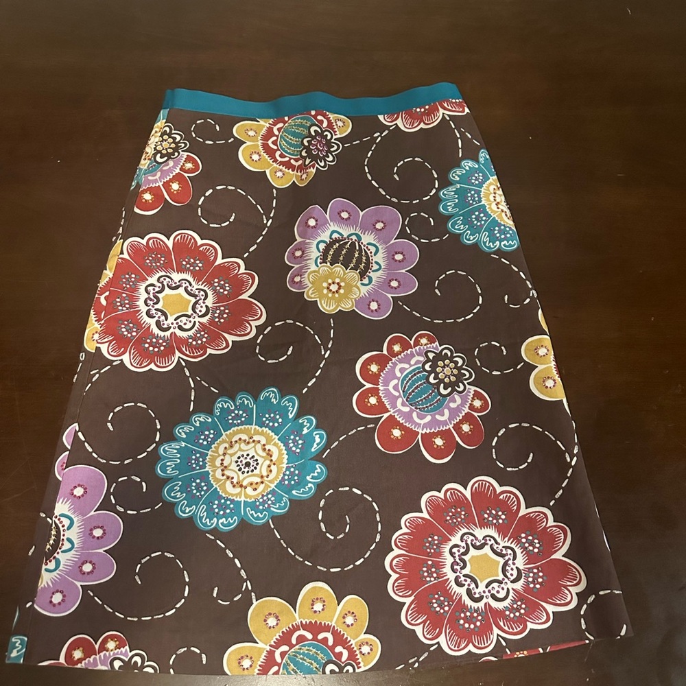 Y2K Boden beaded midi Multicolor Floral A-Line Skirt
